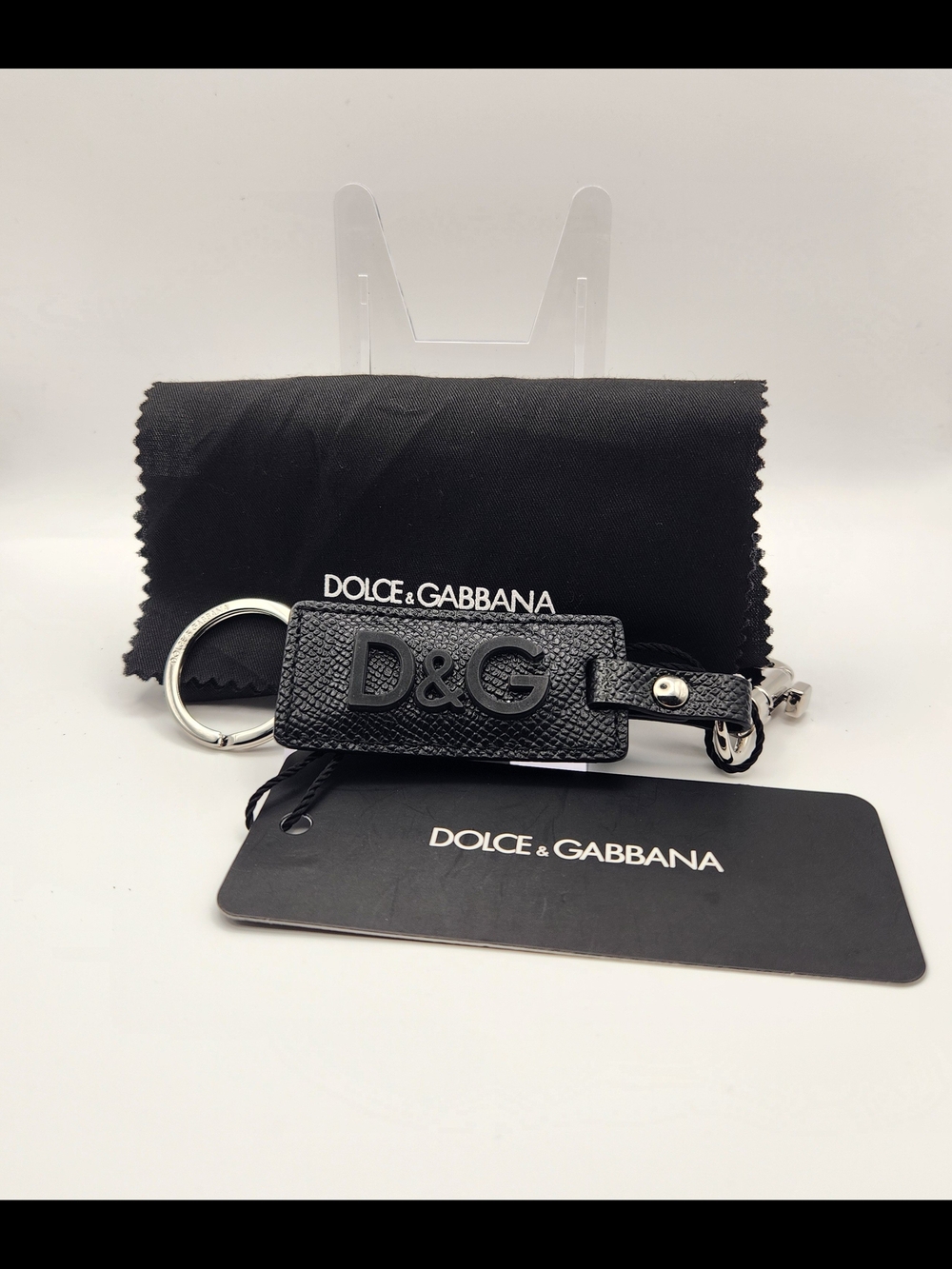 Dolce & Gabbana D&G Black Leather Keychain
